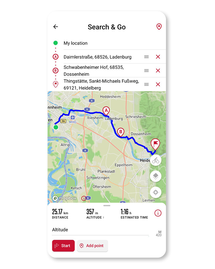 SIGMA RIDE App - Search & Go
